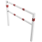 Stationary access barriers | welded | with top and quarter-bent bar | hot-dip galvanized and white coatedwith red reflecting stripes | total width: 1500 mm